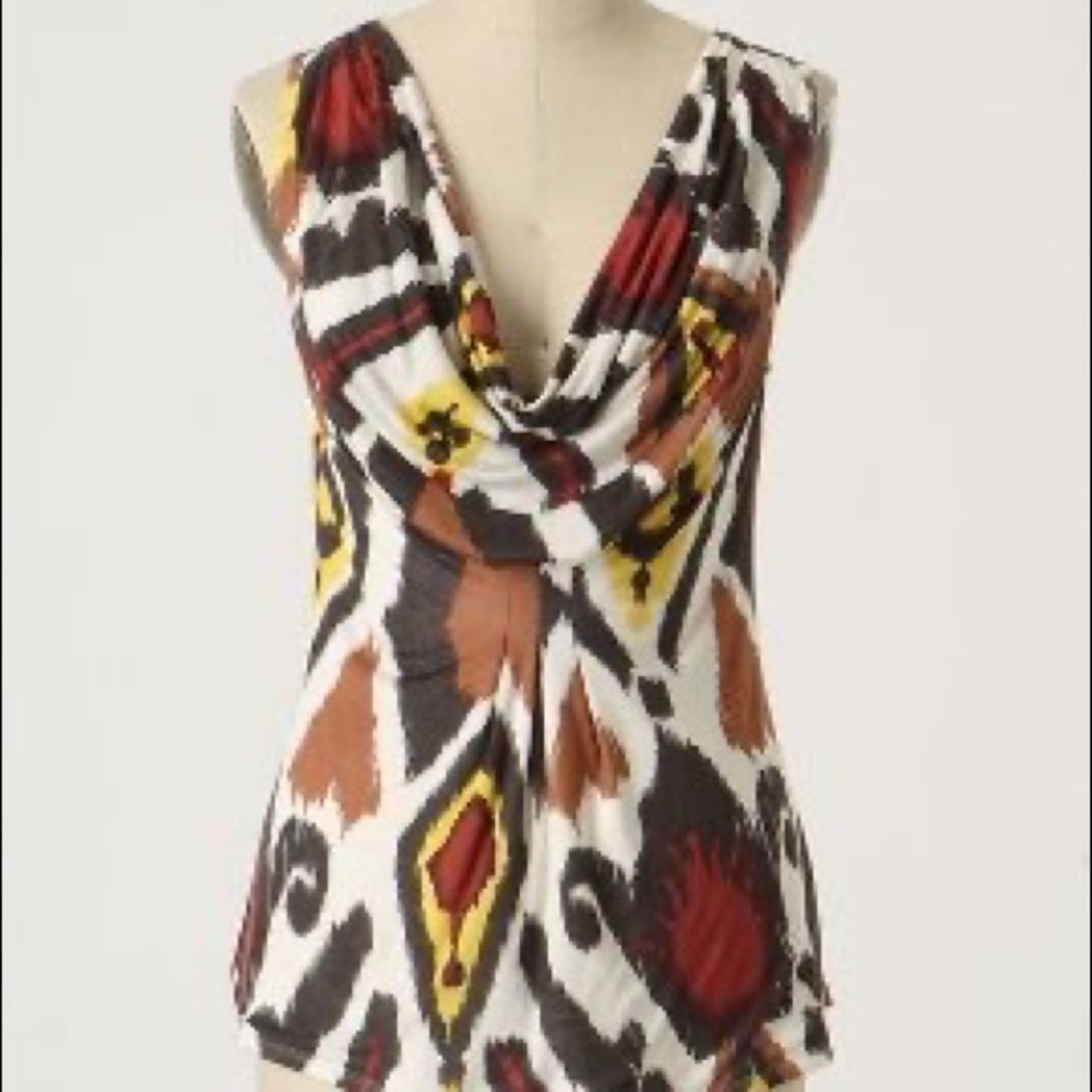 NWOT Anthropologie Up-Close Ikat Shell SleevelessTop Size XS